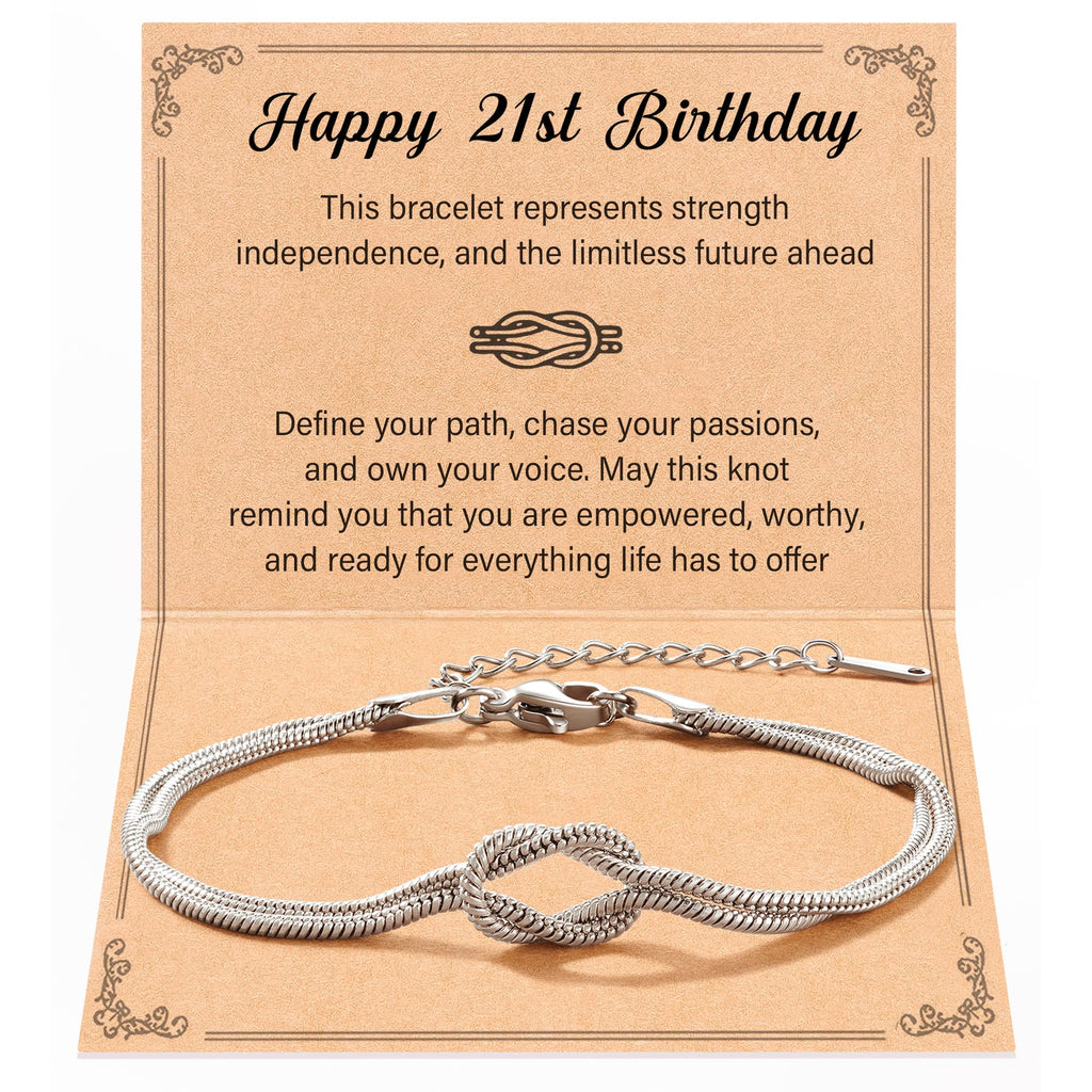 Tarsus 21st Birthday Gifts Decorations for Her Love Knot Bracelet