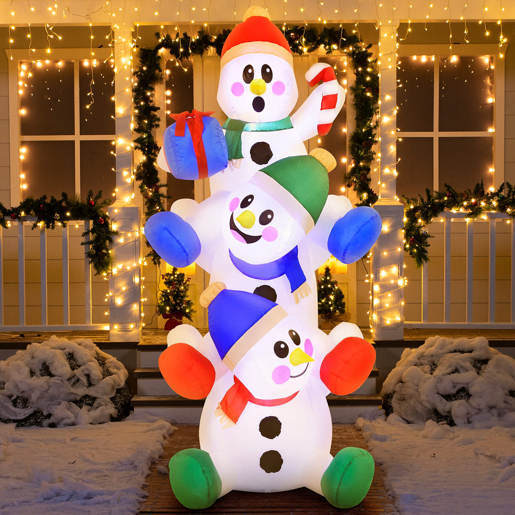 Joiedomi 6 FT Christmas Inflatable Decoration Stacked Snowman with Build-in LEDs Blow Up Inflatables for Xmas Party, Home Indoor Outdoor Christmas D��cor Yard Garden Lawn Winter Holiday Supplies D��cor