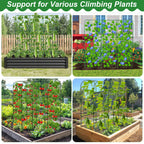 Cucumber Trellis for Raised Bed 51 x 50 Inch U-Shape Garden Trellis for Climbing Plants Outdoors Metal Garden Cucumbers Arch Trellis, Cucumber Plant Support for Tomato, Pea, Zucchini, Vine Flower