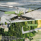2-in-1 Crack Weeder, Telescopic Stainless Steel Weed Puller Moss Remover