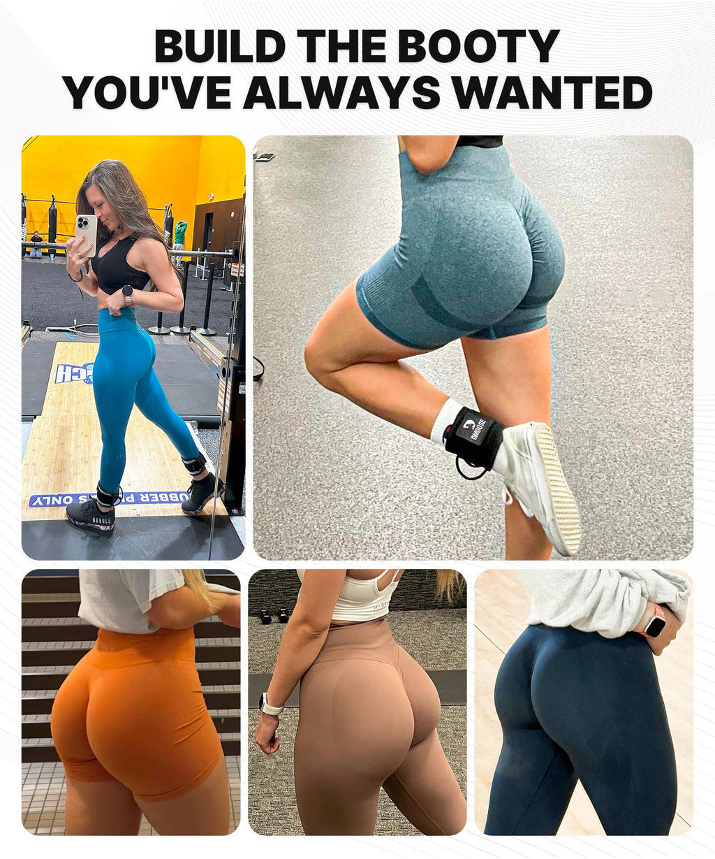 DMoose Ankle Strap for Cable Machine - One Size Fit with Premium Padding, Glute Kickback Ankle Strap, Ankle Cable Straps for Workout, Booty Workout, Leg Extension, Hip Abductors (Olive Green - Pair)
