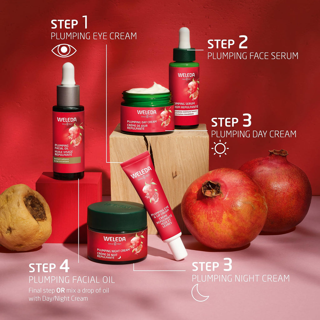 Weleda Face Care Plumping Day Cream, 1.3 Fluid Ounce, Plant Rich Moisturizer with Pomegranate and Maca Root Peptides