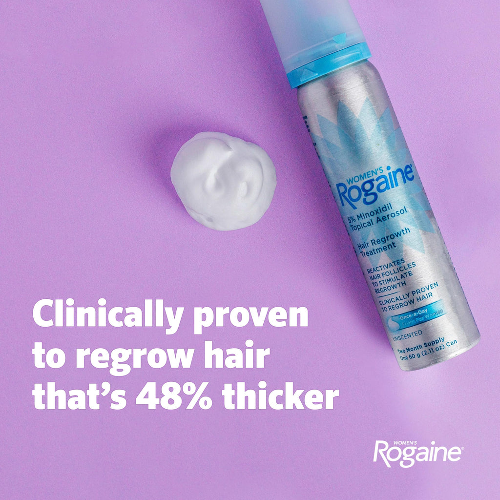 Women's Rogaine 5% Minoxidil Topical Foam, Unscented, 2 x 2.11 oz