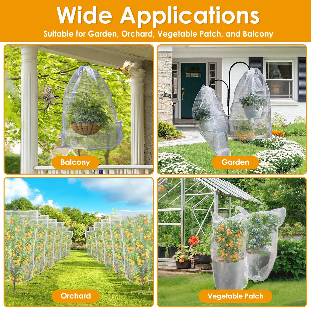 4PCS Insect Bird Barrier Mesh Blueberry Bush Netting Cover Bird Netting