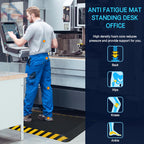 FEATOL Anti Fatigue Mat Industrial, Ergonomic Standing Floor Mat for Work for Stand -Safety Support for Leg & Back Pain(Yellow Border, 20" x 39", 1PC)