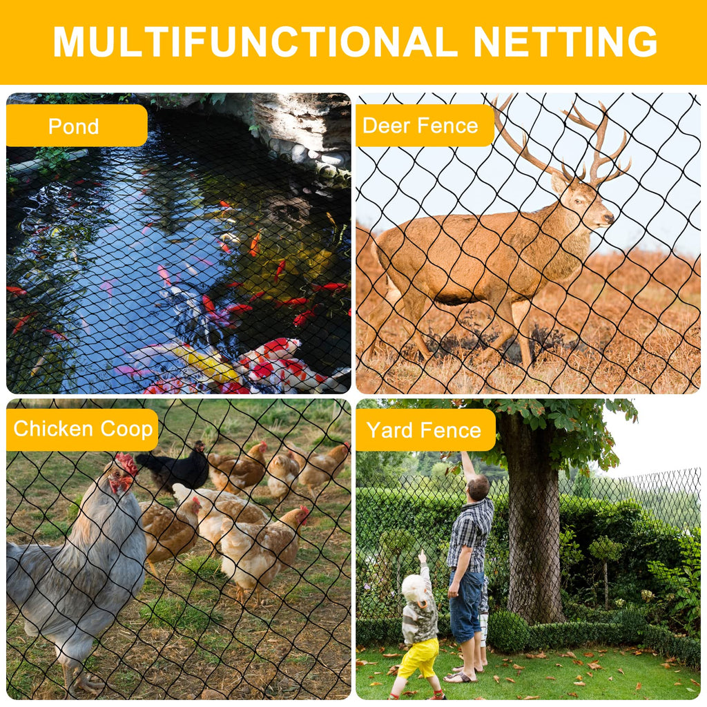 BSTPCOO 2.4" Mesh Bird Netting for Chicken Coop 50'x50', Poultry Netting