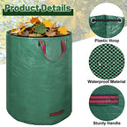 Dntorx 72-Gallon Lawn Leaf Bags, 3-Pack Reusable Yard Waste Bags