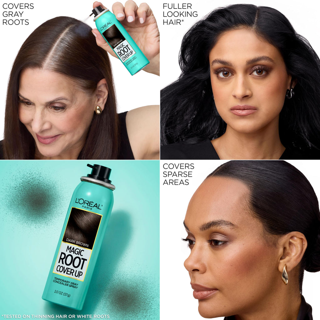 L'Oreal Paris Magic Root Gray Hair Cover Up, Dark Brown, 2 oz, 2 Count