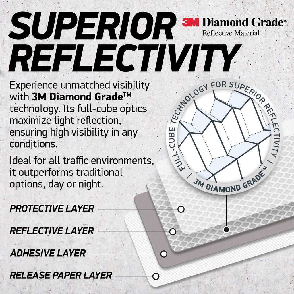 Byllstore Reflective Safety Tape Stickers | 3M Diamond Grade | Mixed Colors | 1.2″ x 3.15″ | 20-Pack | Safety Warning Tape for Helmets, Cars, Mailboxes & More