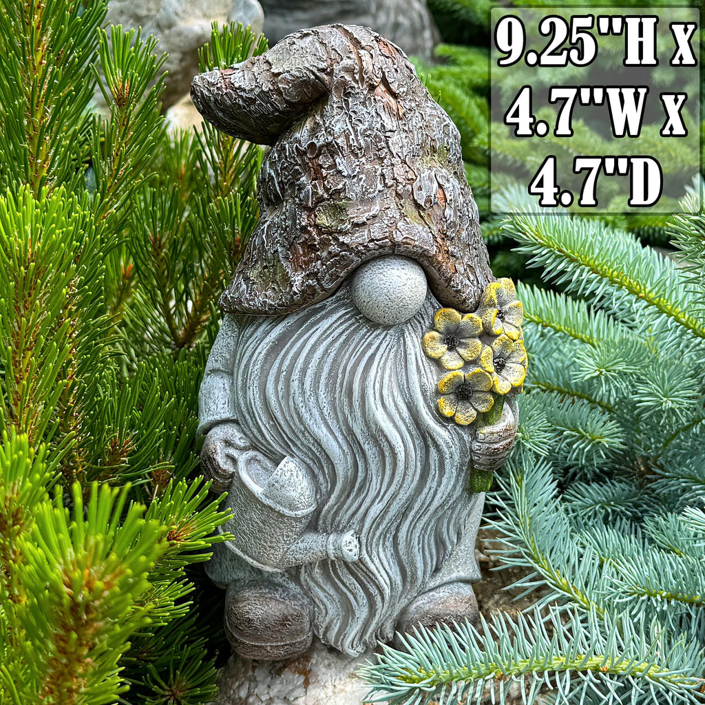 Mood Lab Garden Gnome - Key Hider Gnome Figurine - 9.25 Inch Lawn Statue - for Outdoor or House Decor