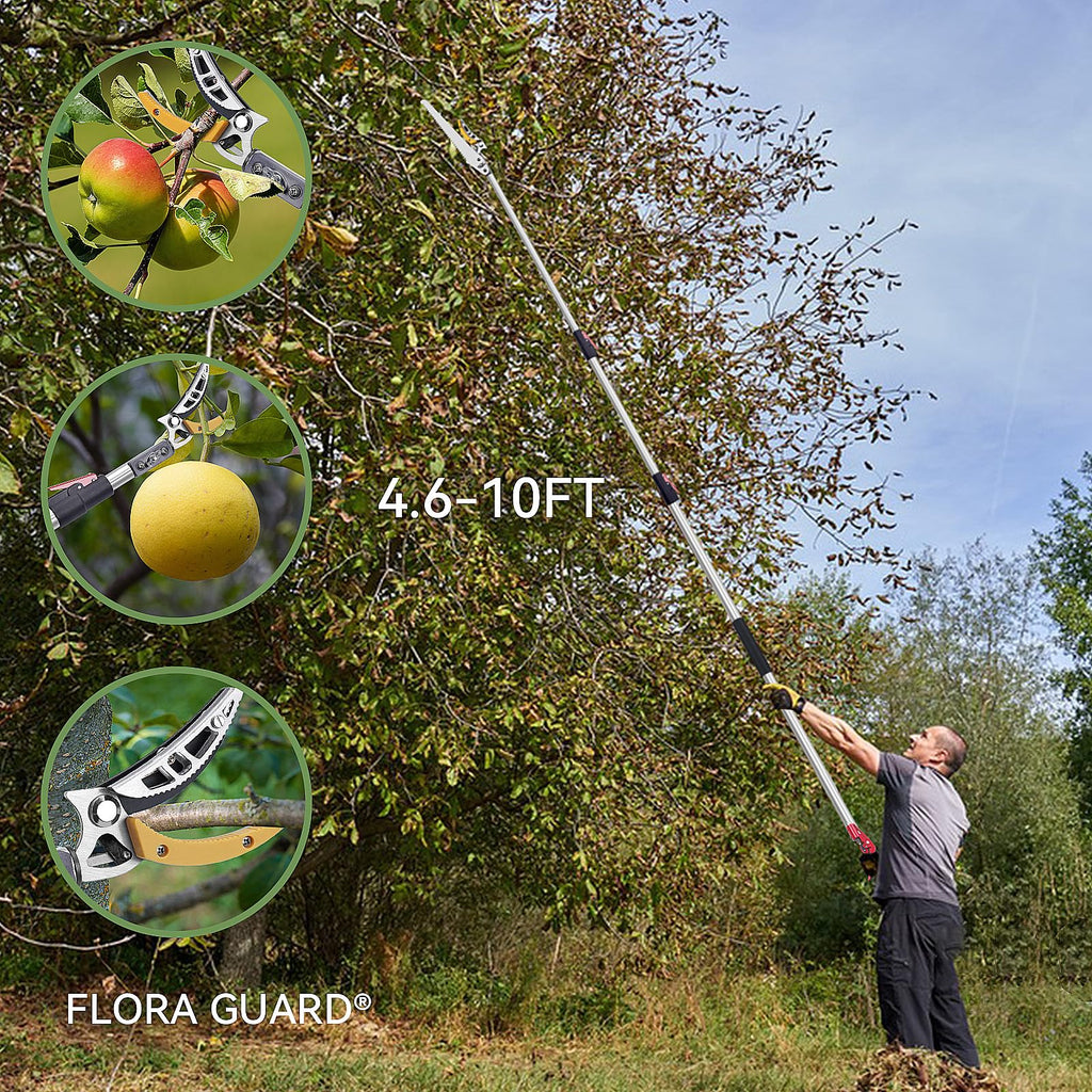 FLORA GUARD Telescoping Tree Pruner 4.6-10 FT with Pole Saw