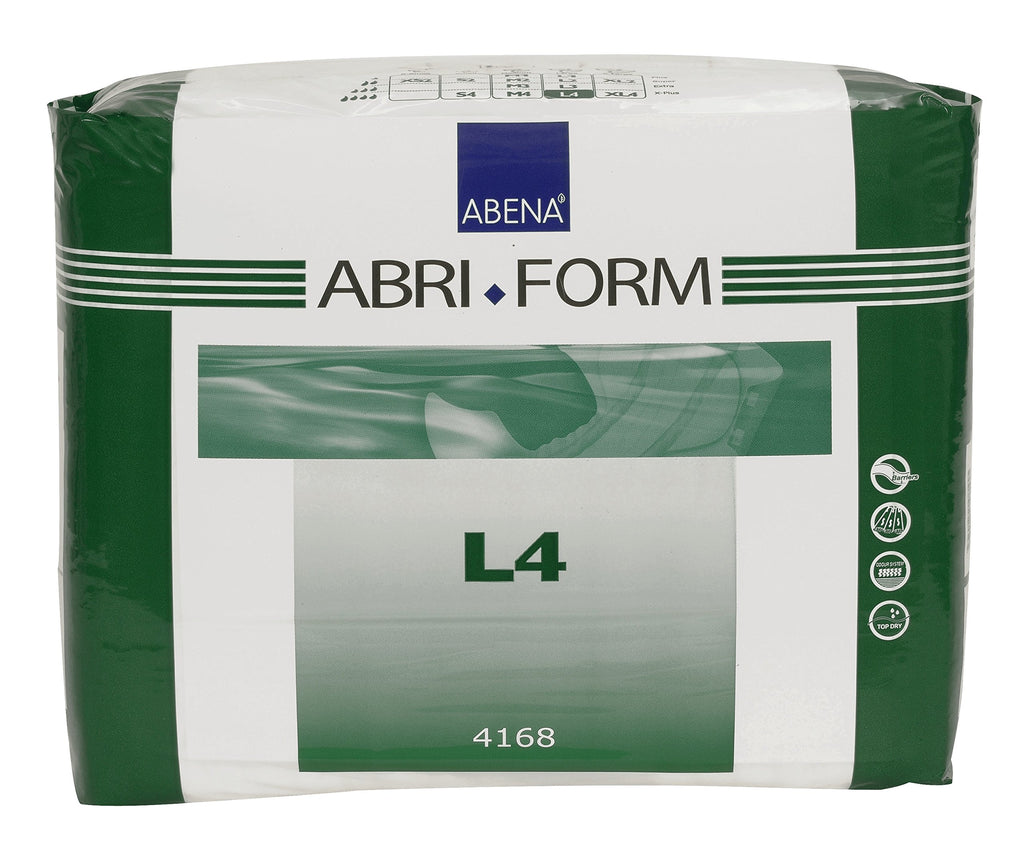 Abena Abri-Form Comfort Plastic-Backed Briefs, Level 4, (Medium To Large Sizes) Large, 36 Count