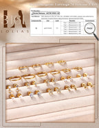 LOLIAS 14K Gold Plated Flat Back Earrings - Hypoallergenic Surgical Stainless Steel Stud Hoop Earrings for Women Girls Kids Cute Stud Earring Set Small Huggie Hoops Cartilage Earring Stacks