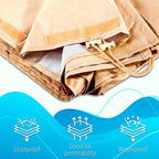 Solar Reel Cover for Winter Storage, Up to 20 Ft Inground Swimming Pool Solar Blanket Covers, Water & UV Resistant 420D Oxford Fabric Blanket with Drawstring for Outdoors, Beige