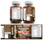 15in1 Mushroom Gummies with Lion's Mane Turkey Tail Cordyceps Reishi Chaga Sweet Toot Maitake Meshima Poria Cocos Shiitake Tremella, Oyster Agaricus Mushrooms for Men and Women Supplement - 2Pack