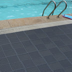 wiiiw 9 Pack Modular Interlocking Tiles Double Non-Slip 12"x12" Dark Gray