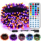 Brizled Halloween Lights Outdoor, Orange Purple Tree Lights, 200 LED, 66 ft