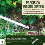 KAKURI Japanese Weeder Tool Long Handle 42" for Gardening - Stand Up Weed Remover Sickle Hoe - Sharp Japanese Steel Blade & Wooden Handle - Made in Japan