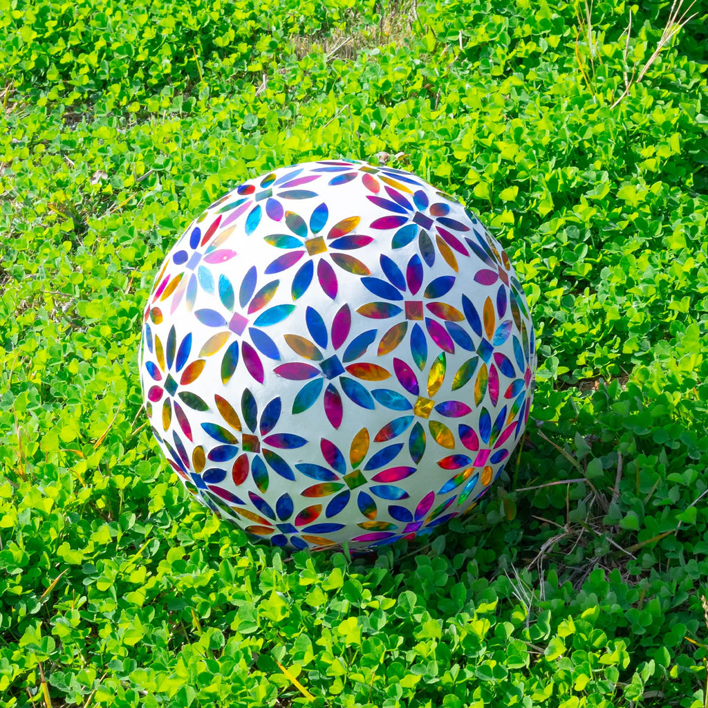 VCUTEKA Gazing Ball, Glass Mosaic Gazing Balls for Garden Decor, 10" Multi