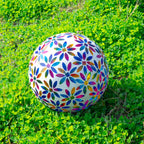 VCUTEKA Gazing Ball, Glass Mosaic Gazing Balls for Garden Decor, 10" Multi