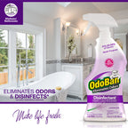 OdoBan Ready-to-Use Disinfectant and Harsh Aroma Eliminator, Cleaner and Fabric/Air Freshener, Set of 2, 14.6 Ounce 360-Degree Continuous Spray and 32 Ounce Trigger Spray, Lavender Scent