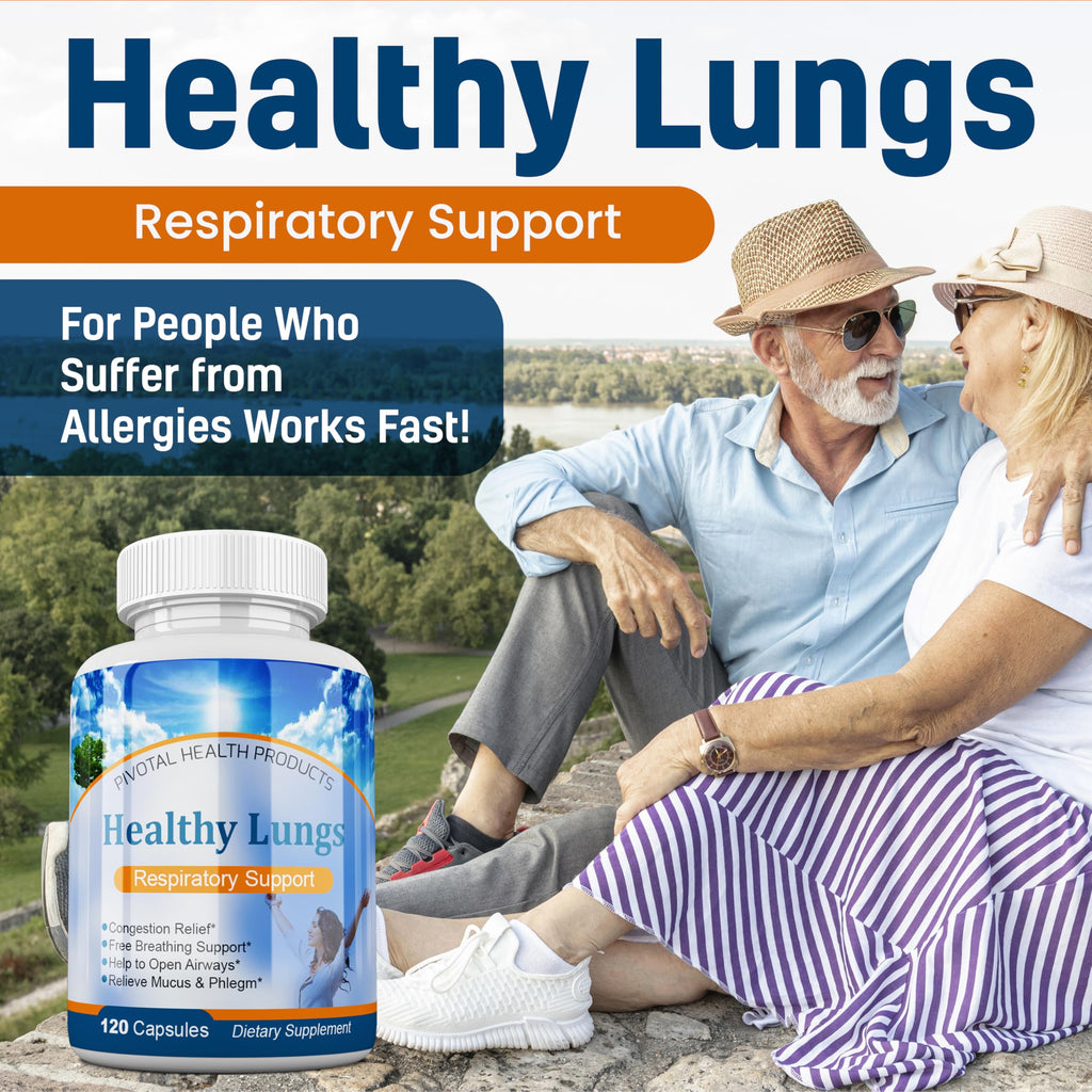 Healthy Lungs 120 Capsules - Improve Lung Function, Breathe Better, Stop Mucus, Phlegm and Allergies Quickly. Get Relief Fast with Healthy Lungs an All Natural Lung Health Supplement