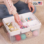Citylife 17QT Clear Craft Organizers and Storage Box with Removable Tray
