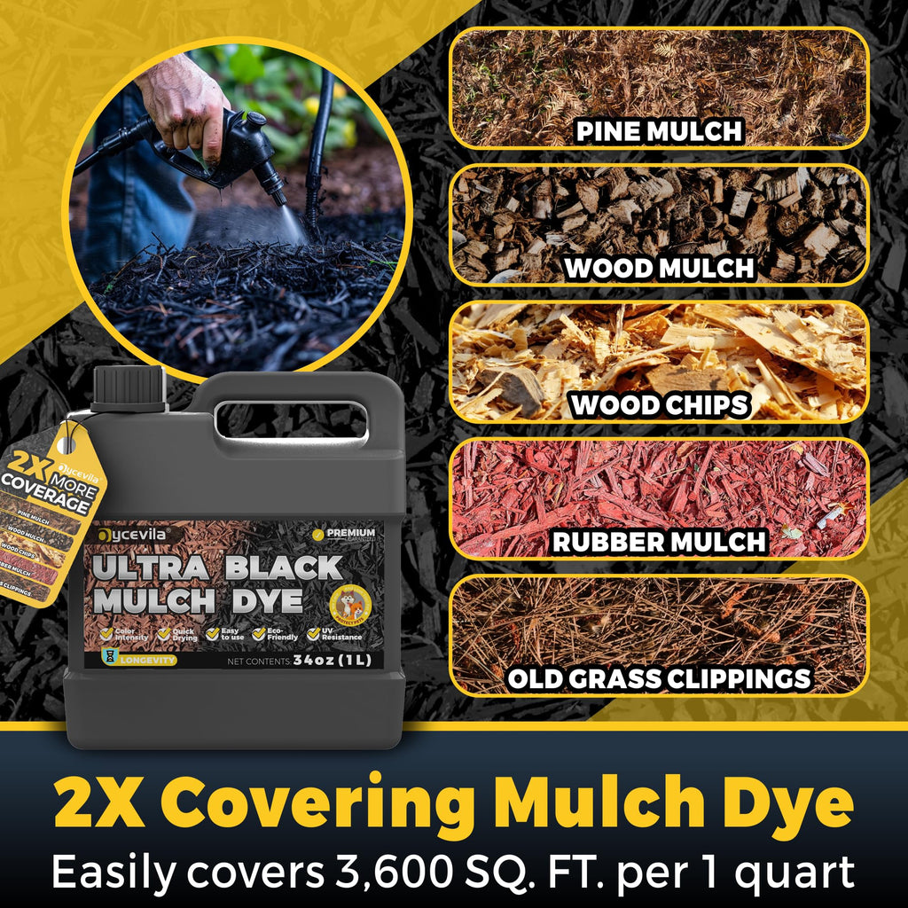 32 oz Black Mulch Dye Concentrate, Liquid Mulch Dye for Landscaping