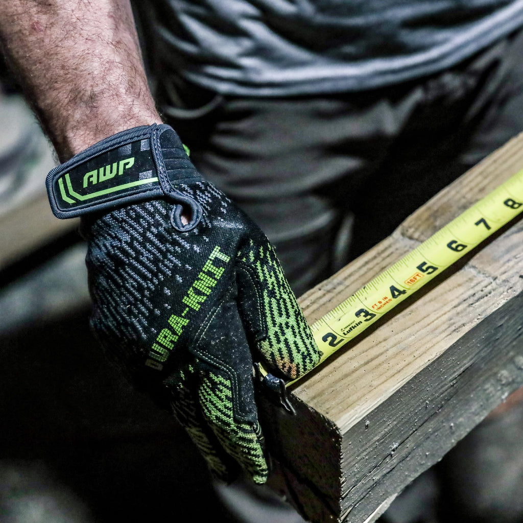 AWP Dura-Knit��� Work Gloves, Advanced 3D-Knit, Performance Grip, Durable, Touchscreen, Large, Black/Green