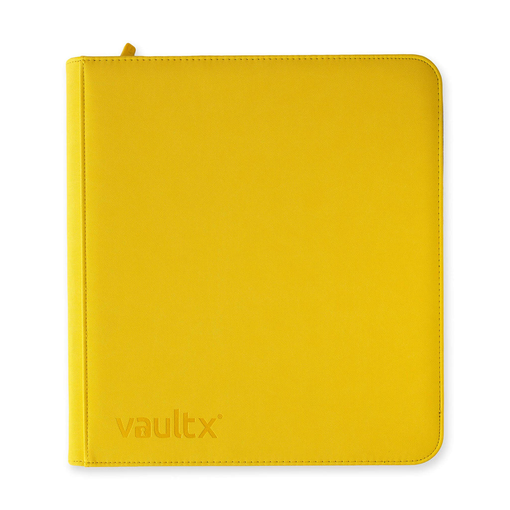 Vault X 12 XL Pocket Trading Card Zip Binder - 624 cards, Premium Exo-Tec Album Material, 26 Side-Loading Pages, Folder for Collectible Card Games, Sports, TCG (Yellow)