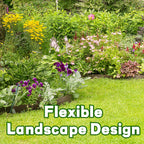 Mars Villa Landscape Edging, 4‘’ Tall 100FT Garden Border Edging Kit with 99 Anchoring Spikes, Decorative Flexible Lawn Edging Cover 75㎡ for Lawn, Yard, Flower Bed (Black, 4IN, 100FT)