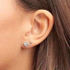 PANDORA Elevated Heart Stud Earrings - Timeless Earrings for Women - Gift for Her - Made with Sterling Silver & Cubic Zirconia - With Gift Box