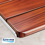 [Upgraded Version] 20" ADA Compliant Folding Teak Shower Seat Wall Mounted - Larger Teak Shower Bench, Home Care Folding Shower Seat for Inside Shower, Wall Mount Shower Chair Shower Stool, Max 400lb