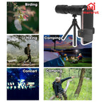 Zoom Lens for iPhone Android, 4K 10-300x40mm Compact Monocular Telescope Mini for Stargazing Space Lover Night Vision Bird Watching Hunting, Super Zoom Monoscope (Smartphone Holder&Tripod Included)