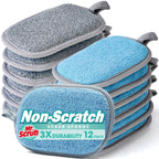 Sponges Kitchen Dish Sponge for Washing Dishes Cleaning Kitchen, All-Purpose, 12 Pack, Non Scratch, Rough Scrubbers Side for Non-Stick Cookware, Soft Microfiber Scrub Side for Dishes, Mr. Scrub