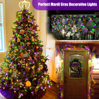 Brizled Halloween Lights Outdoor, Orange Purple Tree Lights, 200 LED, 66 ft
