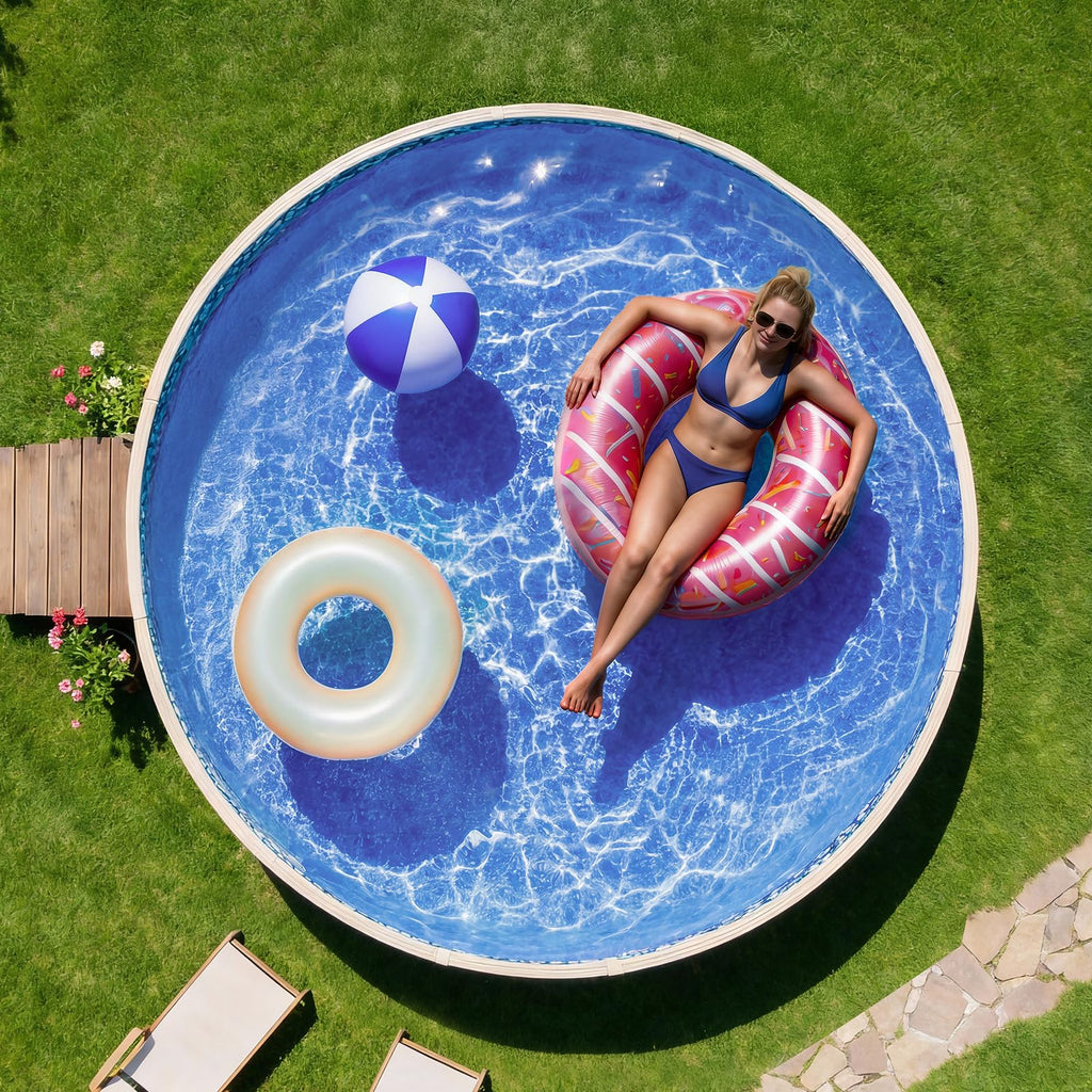 VEVOR 10 ft Round Stock Tank Pool Liner, Overlap Swimming Pool Liner for 27.5 in Wall Height, Extra Thick Heavy Gauge Vinyl, Easy Install with Leak-Proof Patches, Designed for Steel Sided Above-Ground