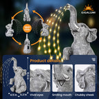 GIGALUMI Elephant Statue Solar Garden Yard Decor Outdoor Gifts for Women