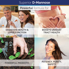 Superior Labs D-Mannose 500 mg, Pure Non-GMO Optimal Absorption Prebiotic, Urinary Tract, Bladder & Kidney UTI Support, Digestive & Liver Health Aid, IC Relief for Women & Men, 120 Veg Caps