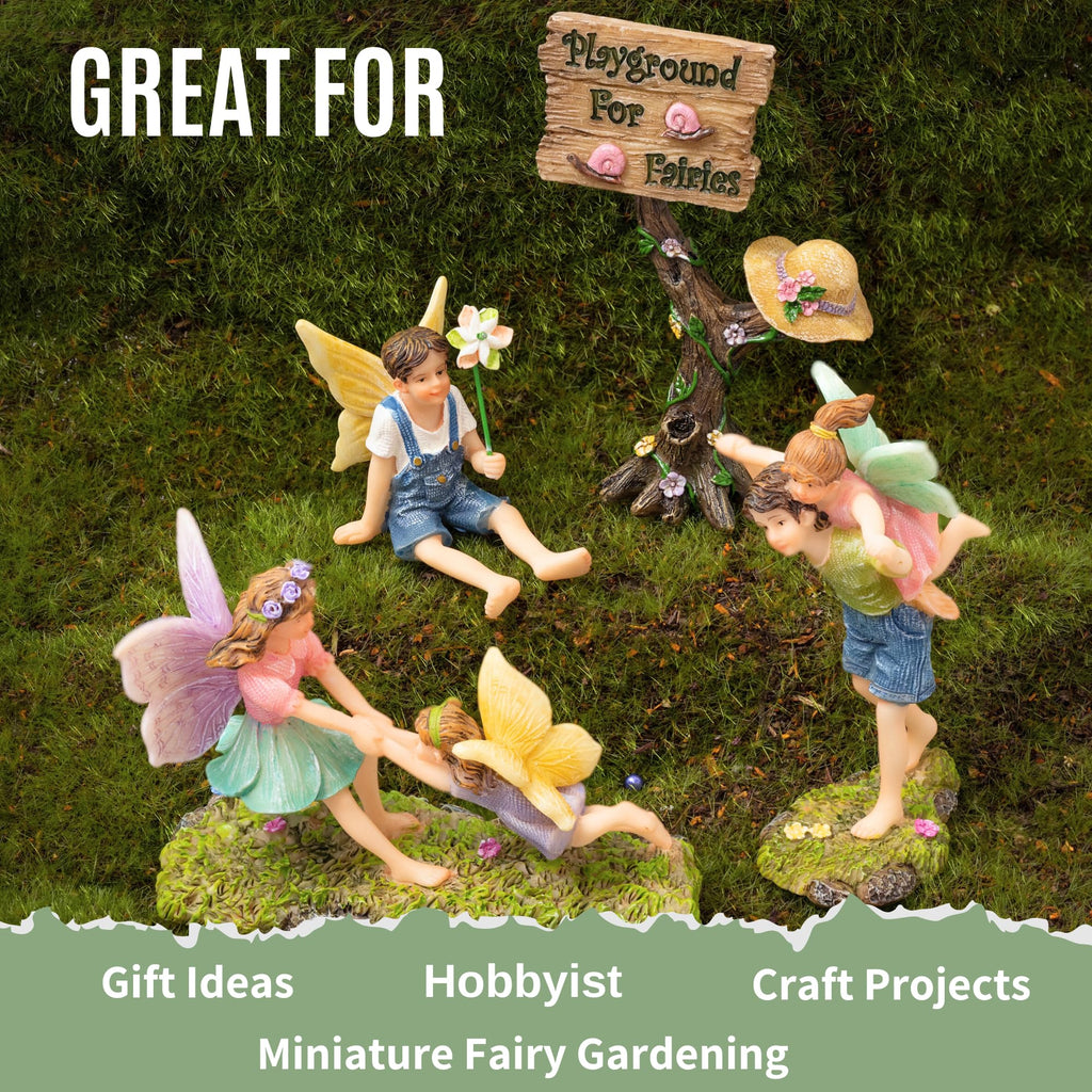 PRETMANNS Fairies for Fairy Garden - 4 Piece Outdoor Figurine Set