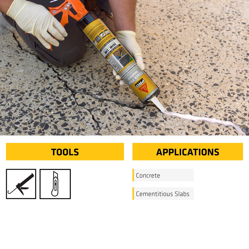 SIKA Sikaflex Crack Flex Sealant - Gray, High-Performance Polyurethane, Self-Leveling, Textured - Waterproof Seal for Horizontal Cracks - 10.1 fl. oz (Pack of 12)