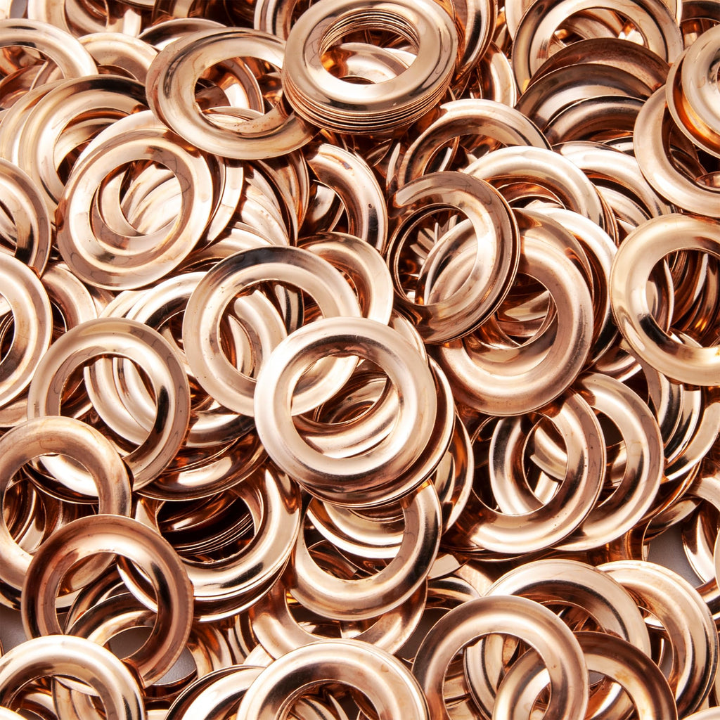 KING PIECES 2000pcs Rose Gold Grommets 3/8 Inch (10mm) Washers and Grommets Kit for Grommet Tool, Banner & Posters Metal Grommets Eyelets for Fabric Clothes Leather Belt Punching