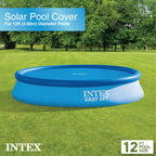 INTEX 28012E Solar Pool Cover: for 12ft Round Easy Set and Metal Frame Pools – Insulates Pool Water – Reduces Water Evaporation – Keeps Debris Out – Reduces Chemical Consumption