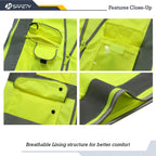 JKSafety 9 Pockets Class 2 High Visibility Zipper Front Safety Vest With Reflective Strips, Yellow Meets ANSI/ISEA Standards (3X-Large-150-Yellow)
