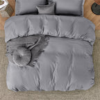 Bedsure Duvet Cover Queen Size - Soft Double Brushed Bedding Set for Kids & Adults, Zipper Closure, 3 Pieces, Includes 1 Duvet Cover (90"x90") & 2 Pillow Shams, NO Comforter, Grey
