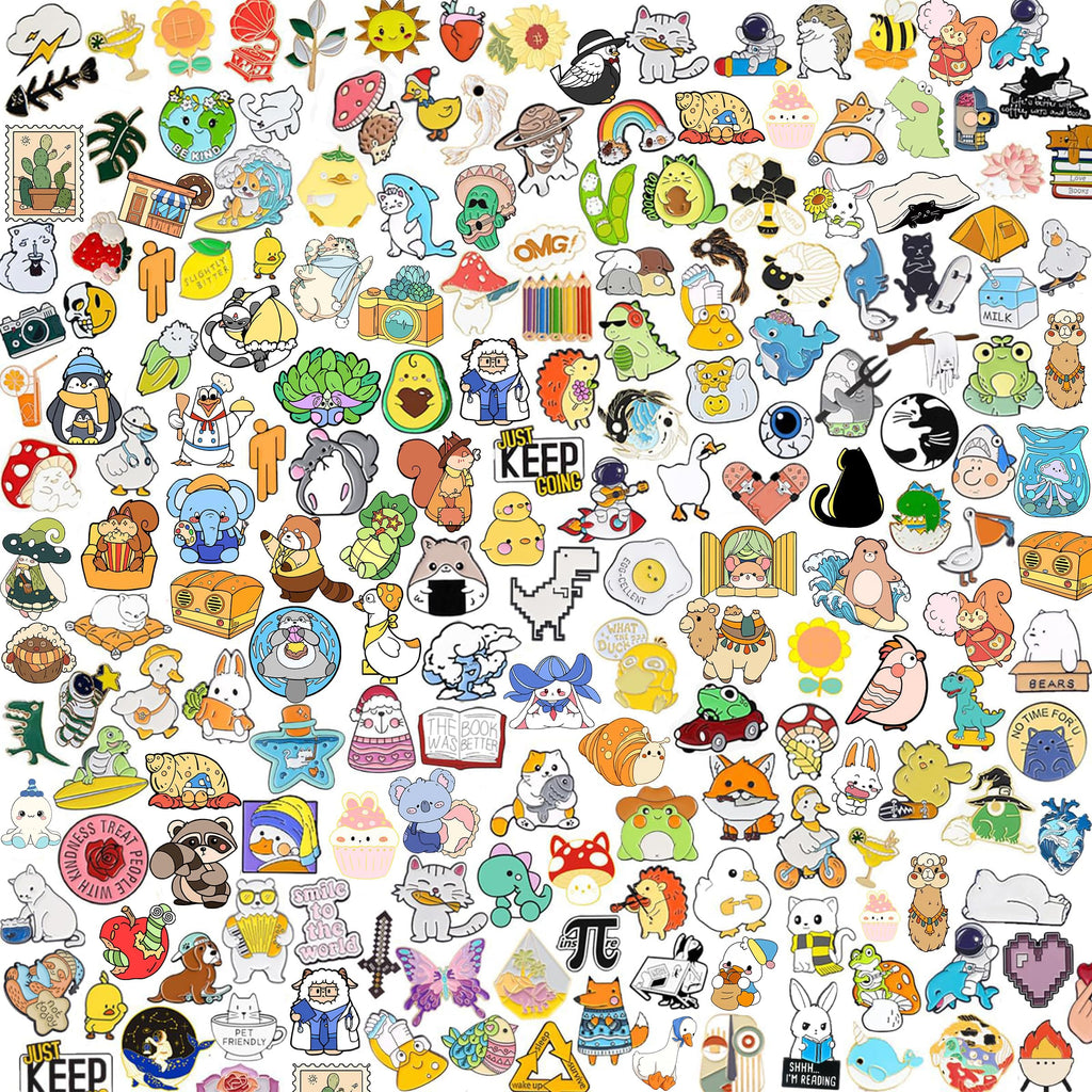 50-Pack Mixed Enamel Brooch Bulk Set,Lapel Badges, Cartoon Plant Enamel Pin Sets, Funny Button Pins Jewelry for Backpack Cloths Hats Jacket Decoration (50 PCS)