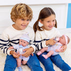 Berenguer Boutique 30050 TWINS- 15” Soft Body Baby Dolls - 12 Piece Gift Set with Open/Close Eyes- Perfect for Children 2+