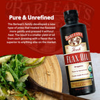 Barlean's Organic Flaxseed Oil Liquid from Fresh Cold Pressed Flax Seeds, 7,640mg ALA Omega 3 Fatty Acid Supplement for Healthy Hair, Skin, and Eyes, Vegan and Gluten Free, 12 oz