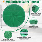 4-Pack 12" Microfiber Carpet Bonnet Pads for Oreck Orbiter ORB550MC