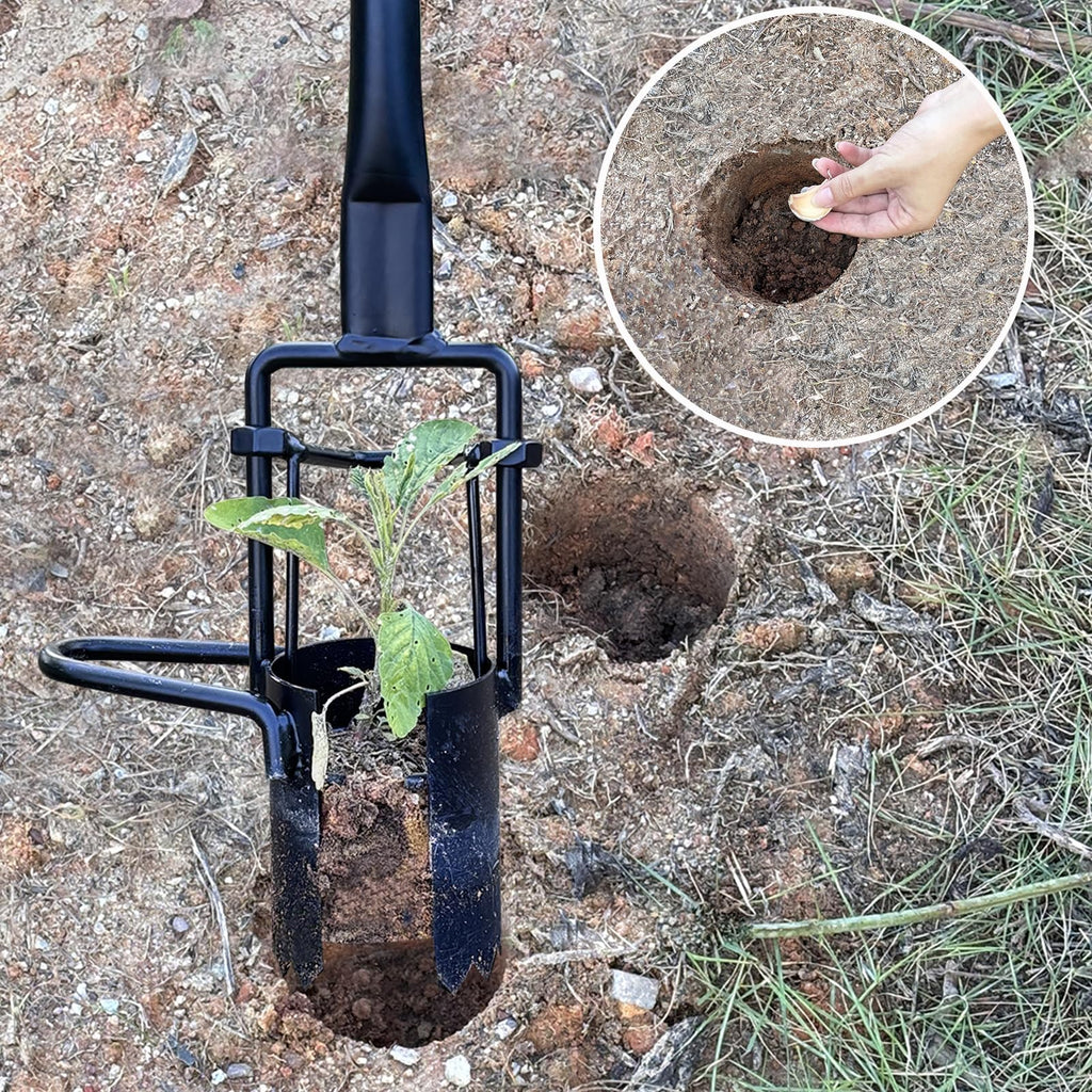 Saxhexx Bulb Planter Tool Long Handle Bulb Planting Tool with Serrated Base Proplugger Garden Hole Digger for Plants Flower Seedling Transplanter Bulb Planters for Iris, Daffodils,Tulip Planter